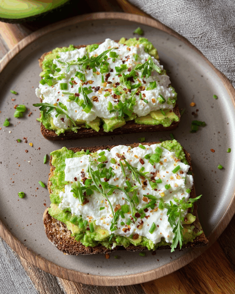 Avocado-Hüttenkäse-Toast