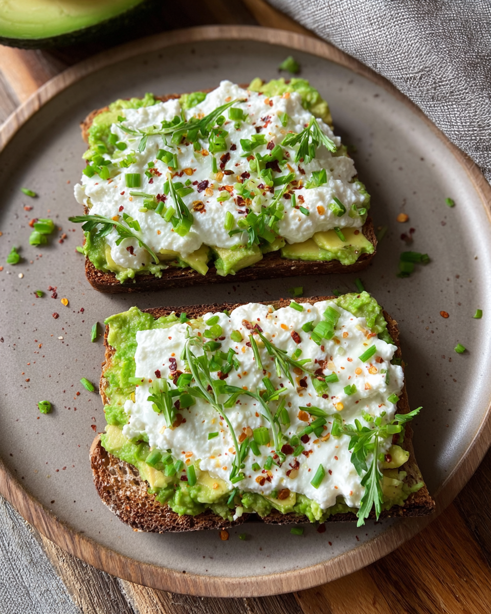 Avocado-Hüttenkäse-Toast