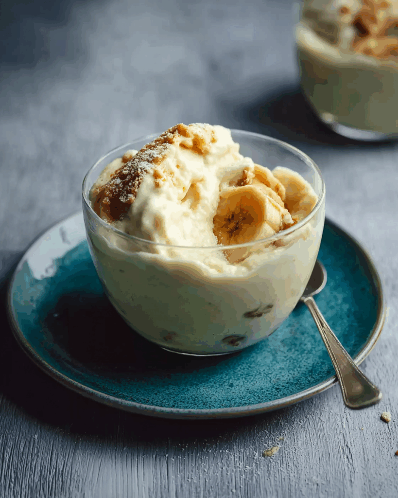 Cremiger Bananenpudding mit Vanille und Schlagsahne