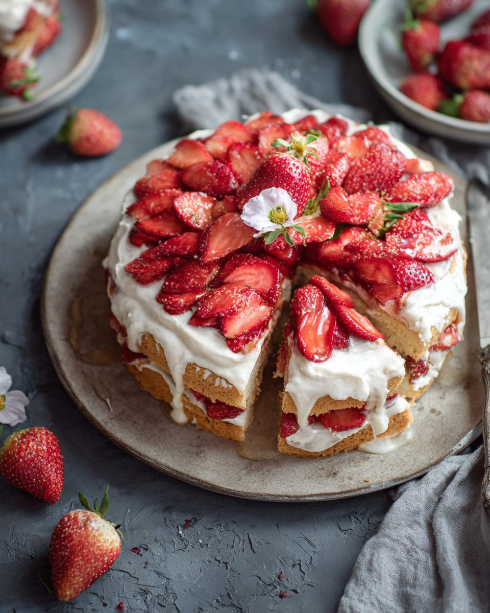 Erdbeer-Mandel-Torte