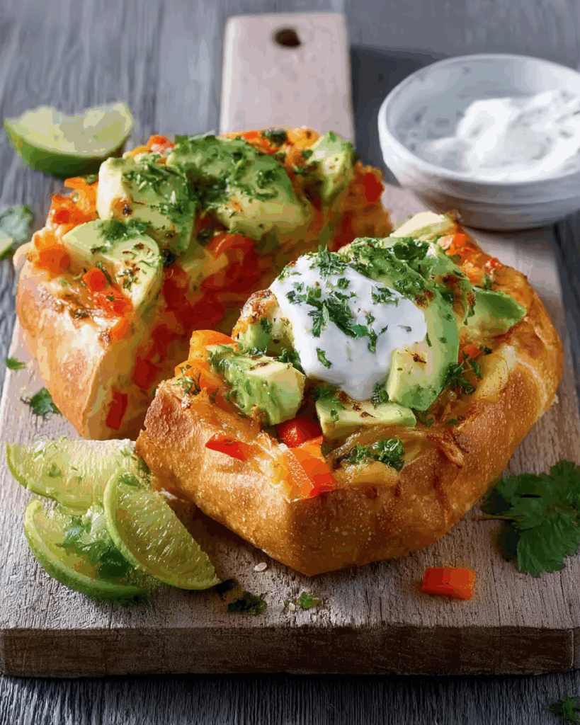 Fladenbrottaschen mit Paprika und Avocado