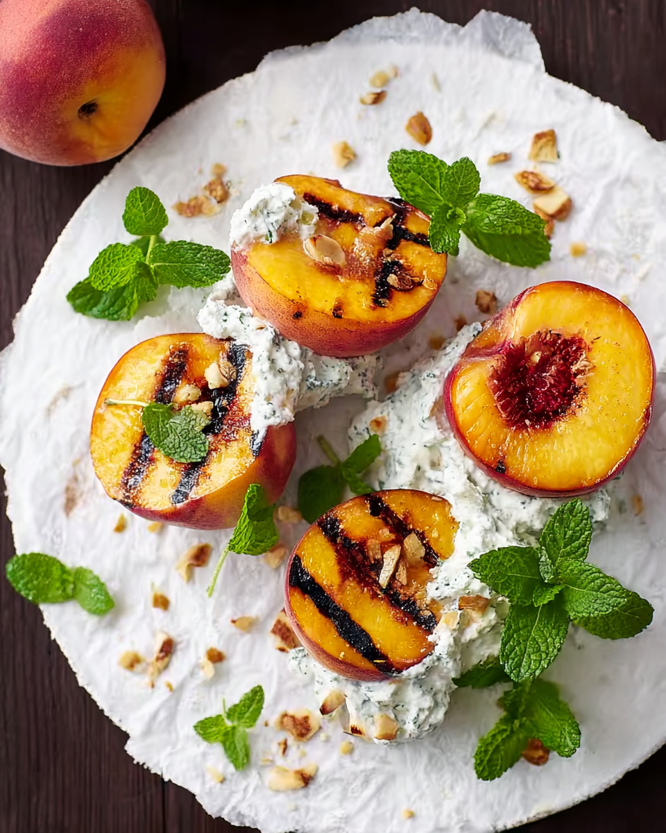 Grilled Peaches with Minty Ricotta