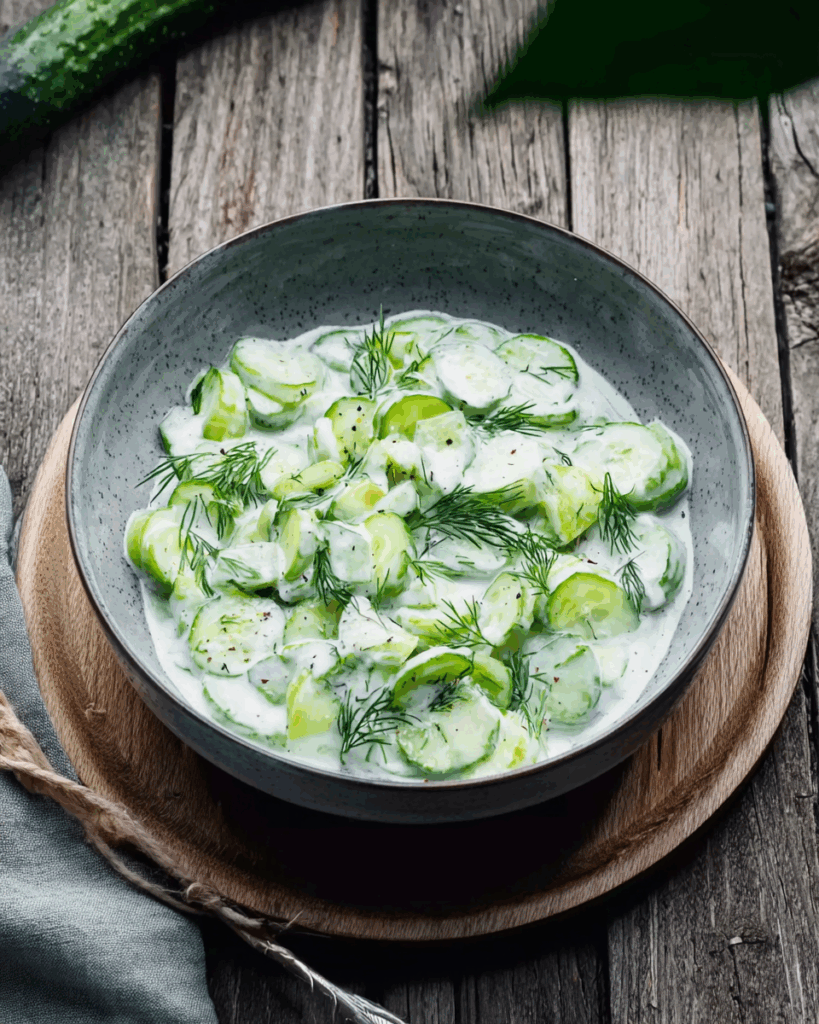 Gurkensalat mit Joghurt und Dill