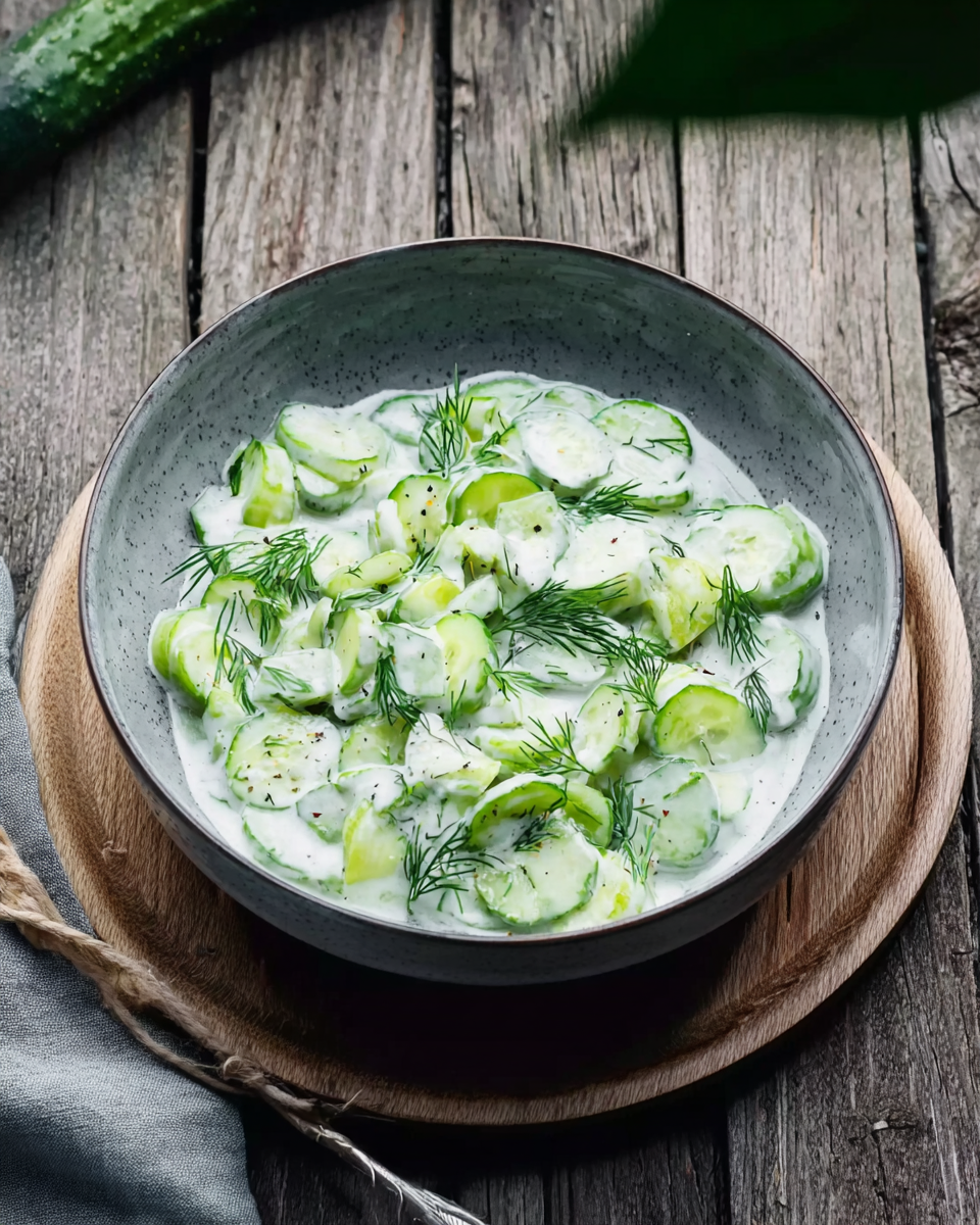 Gurkensalat mit Joghurt und Dill