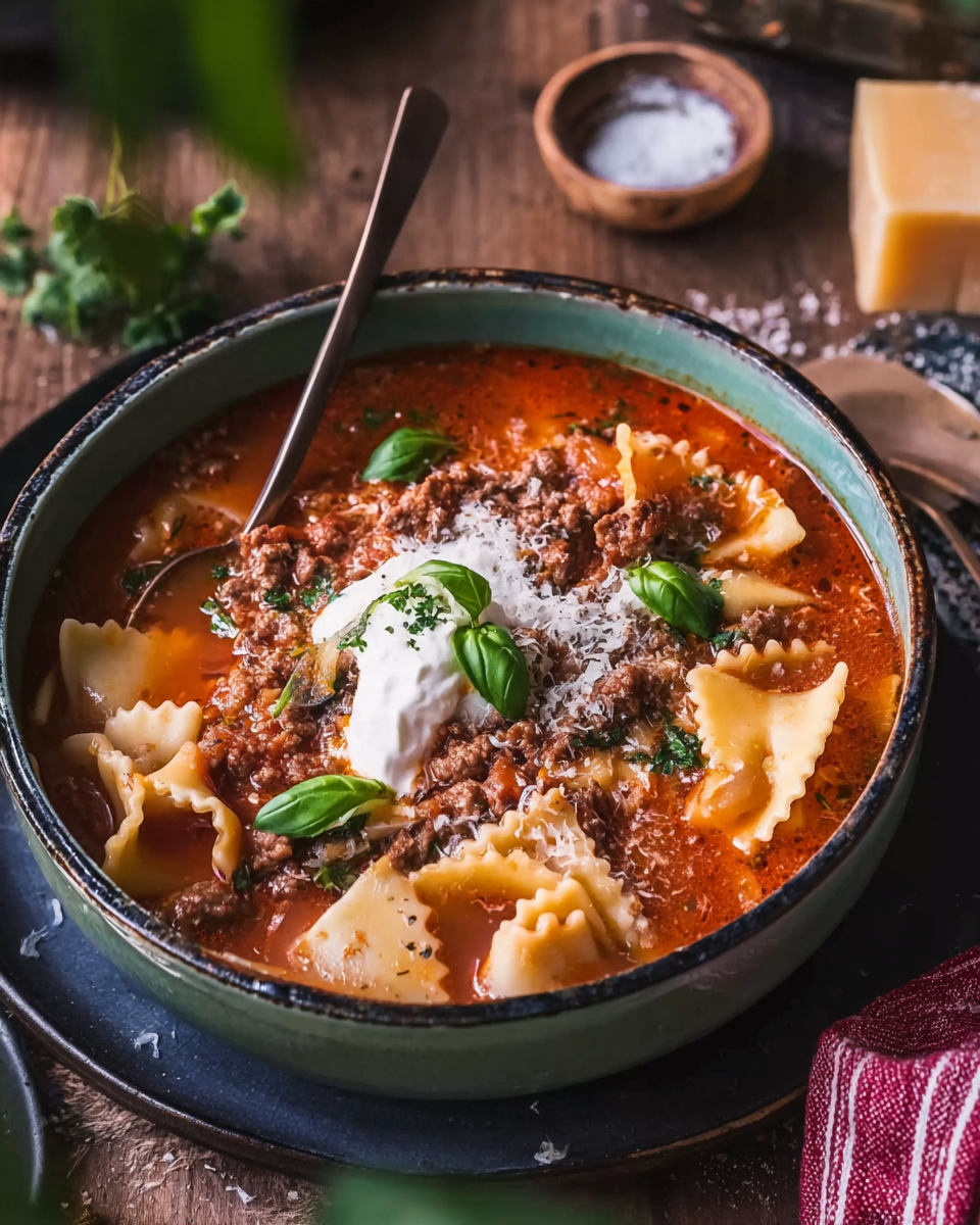Herzhafte Lasagne-Suppe mit Rinderhack und Pasta – Thermomix & Klassisch