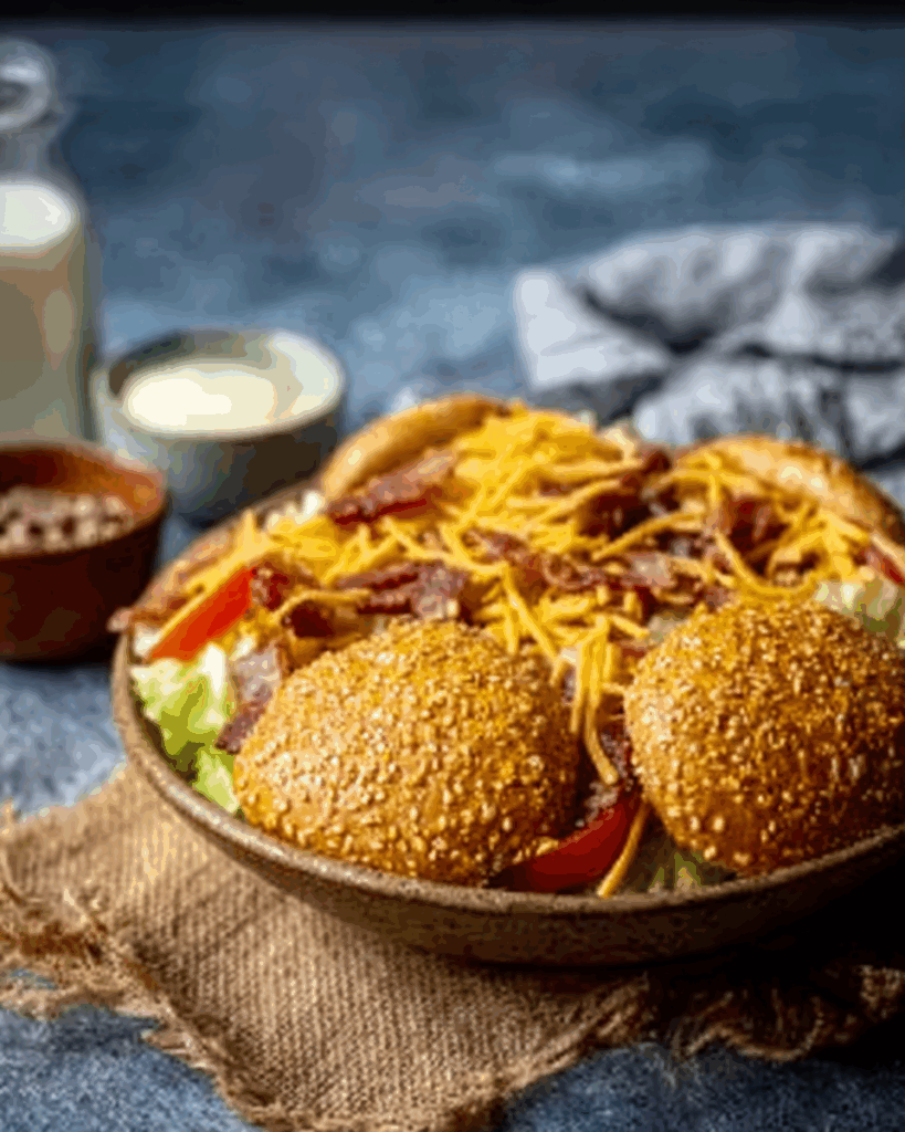 Herzhafter Low-Carb Big Mac Salat mit knusprigem Bacon