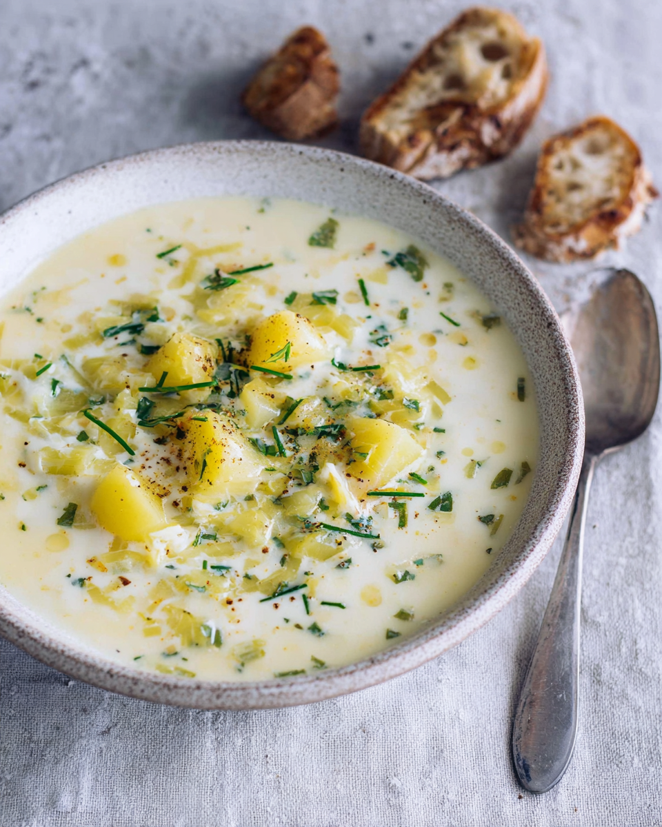 Käse-Lauch-Suppe mit Kartoffeln