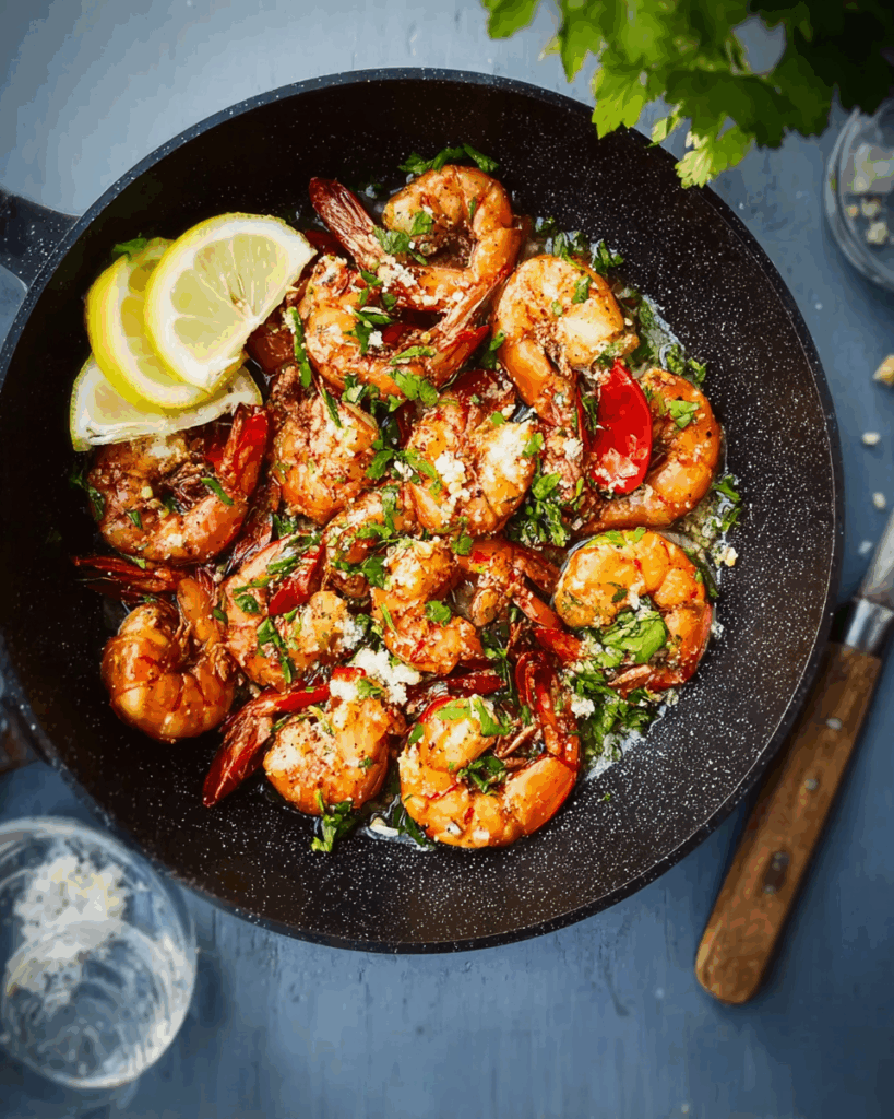 Mediterrane Garnelen mit Chili und Knoblauch