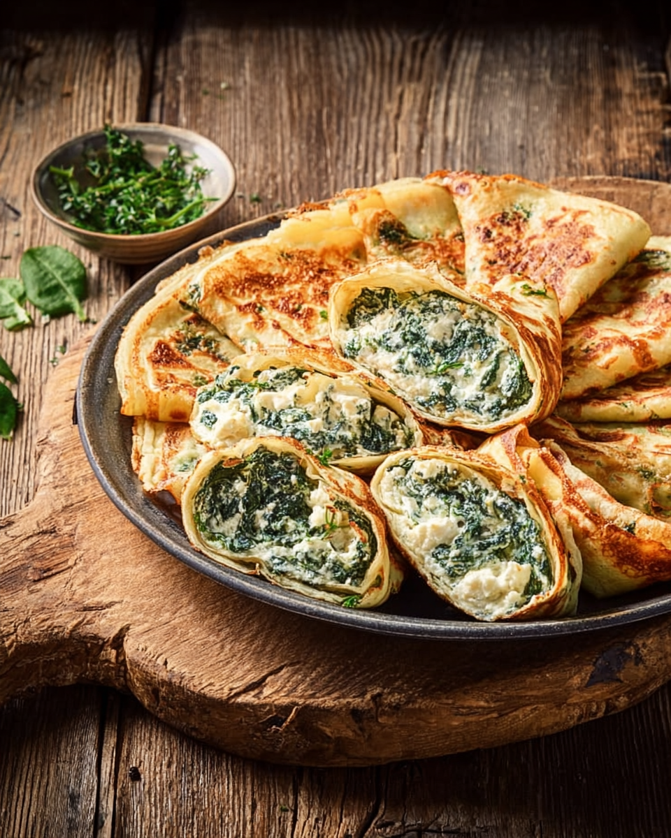 Pfannkuchen mit Spinat-Ricotta-Füllung