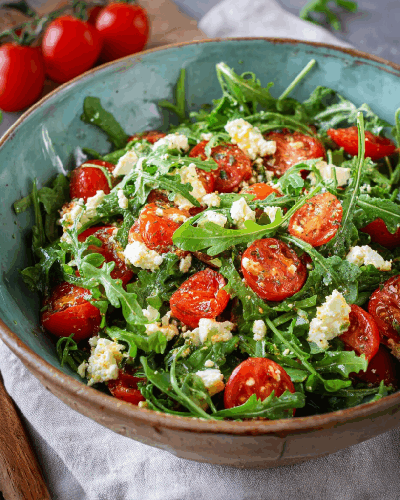 Rucola-Salat mit Feta und Tomaten