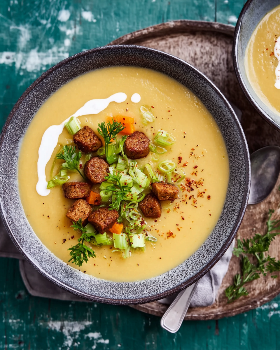 Samtige Kartoffelsuppe mit Lauch & Sahne