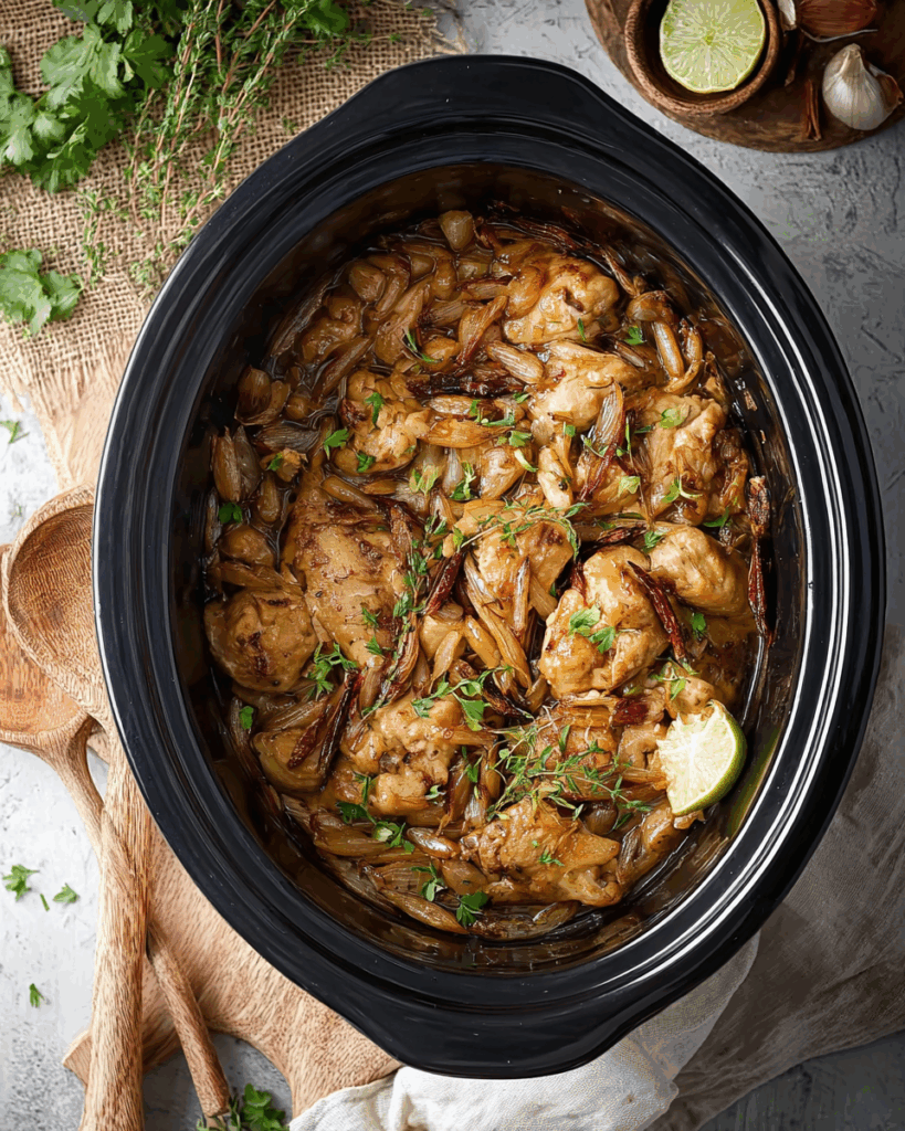 Slow Cooker Honig-Knoblauch-Hähnchen