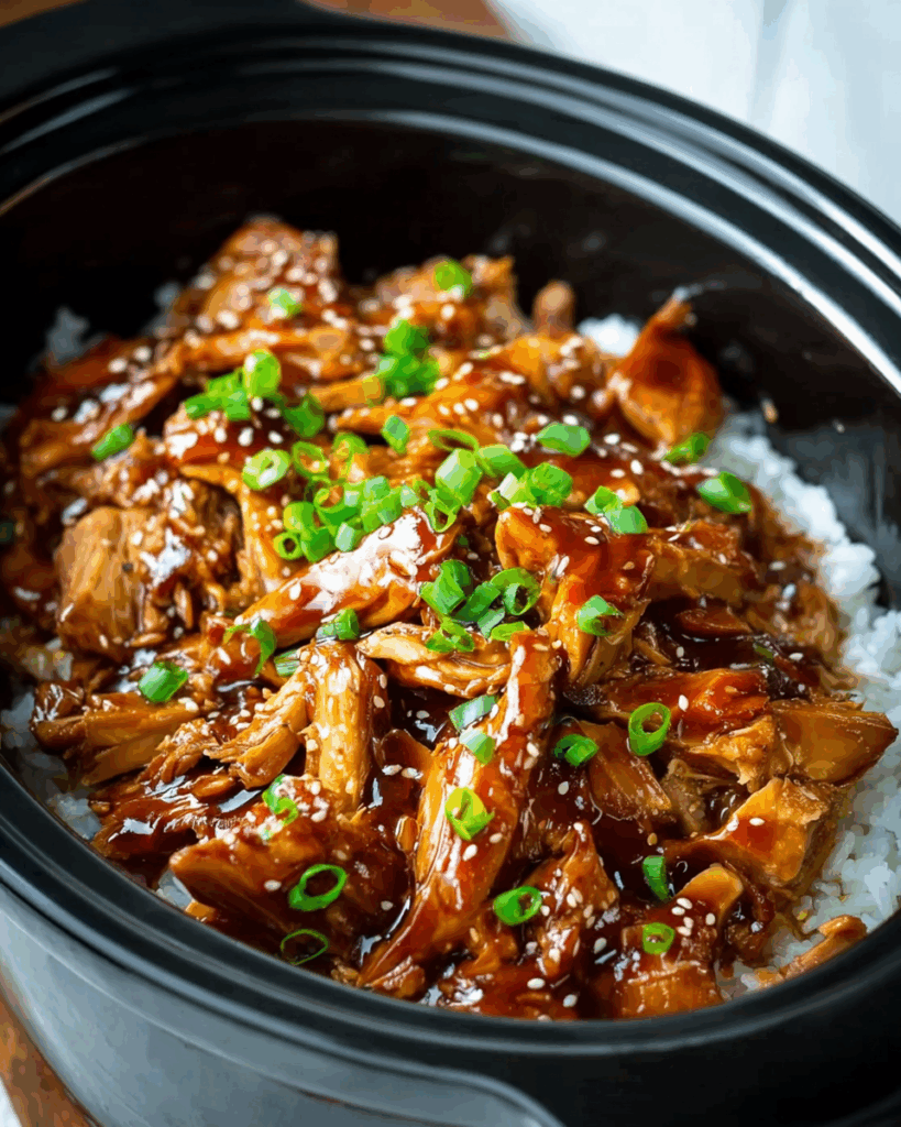 Zartes Slow Cooker Teriyaki Hähnchen mit süß-herzhafter Glasur