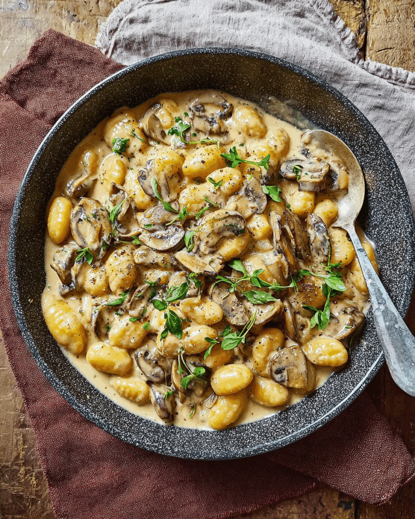 Cremige Gnocchi-Pilz-Pfanne