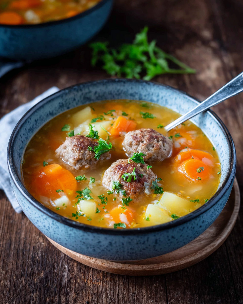 Gemüsesuppe mit Hackbällchen