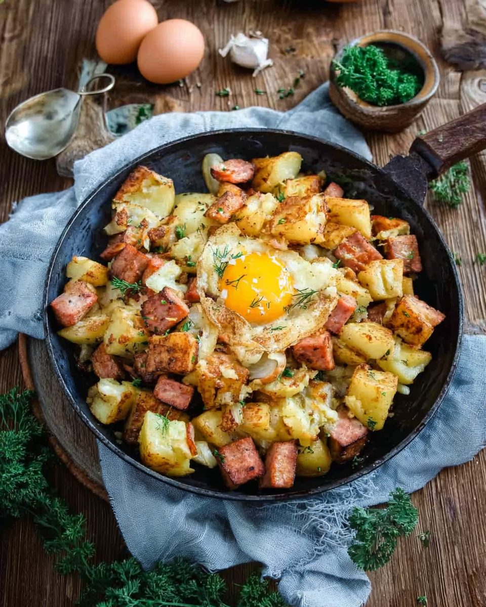 Kartoffel-Leberkäse-Pfanne