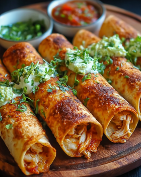 Knusprige Huhn Taquitos aus dem Ofen