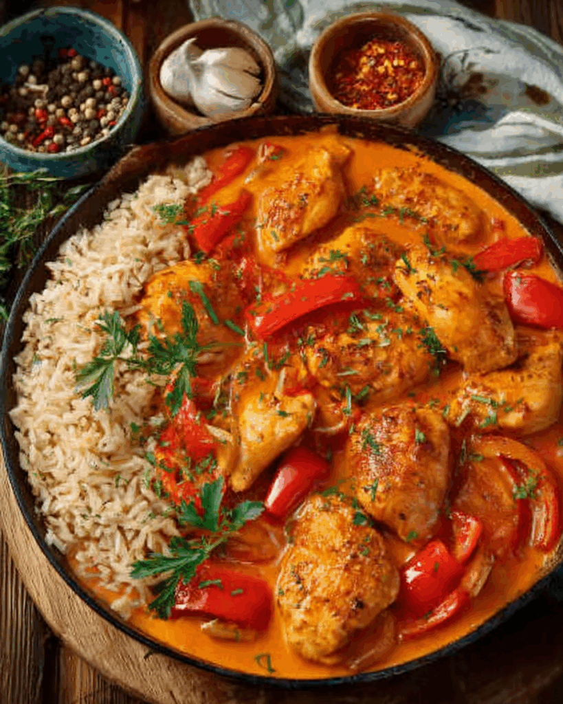 Paprika-Sahne-Hähnchen