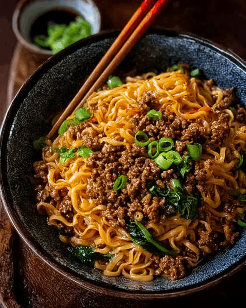 Mongolische Hackfleisch-Nudeln