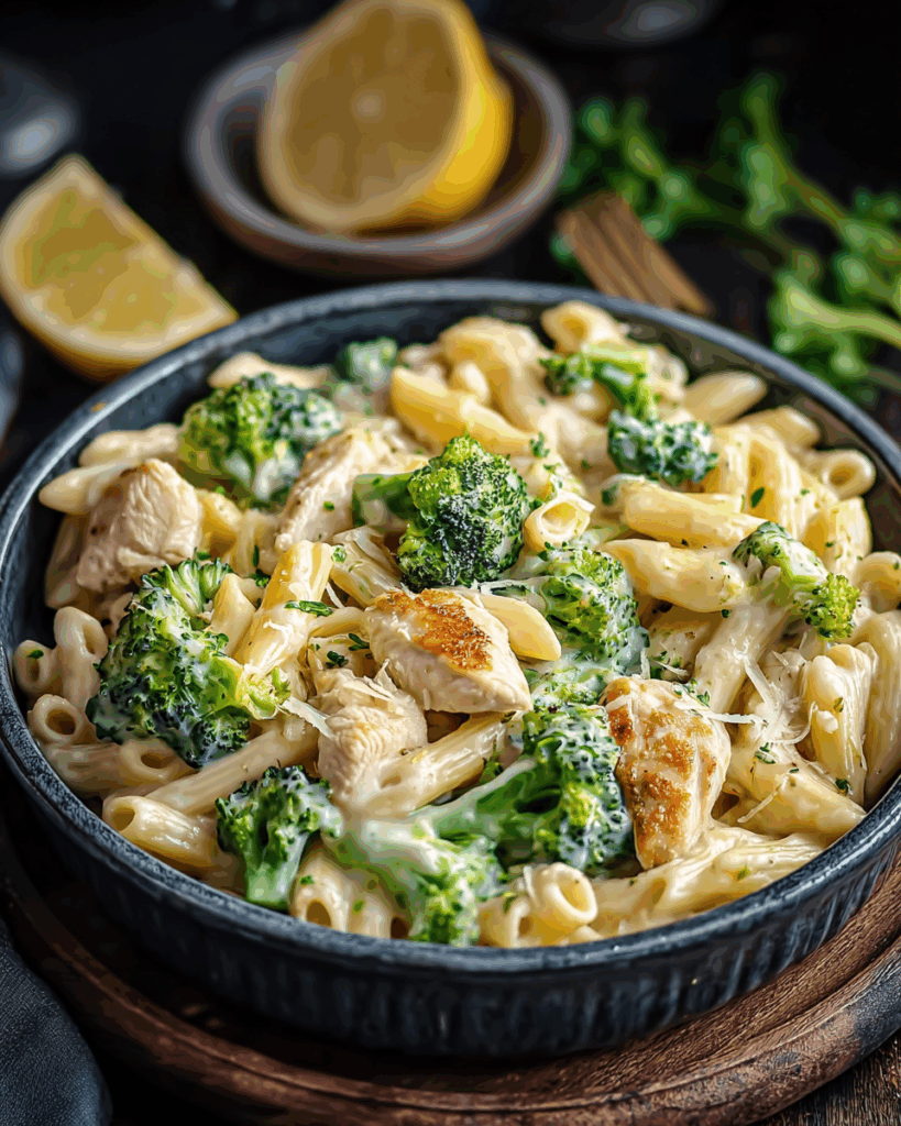 Cremige Hähnchen-Brokkoli-Pasta