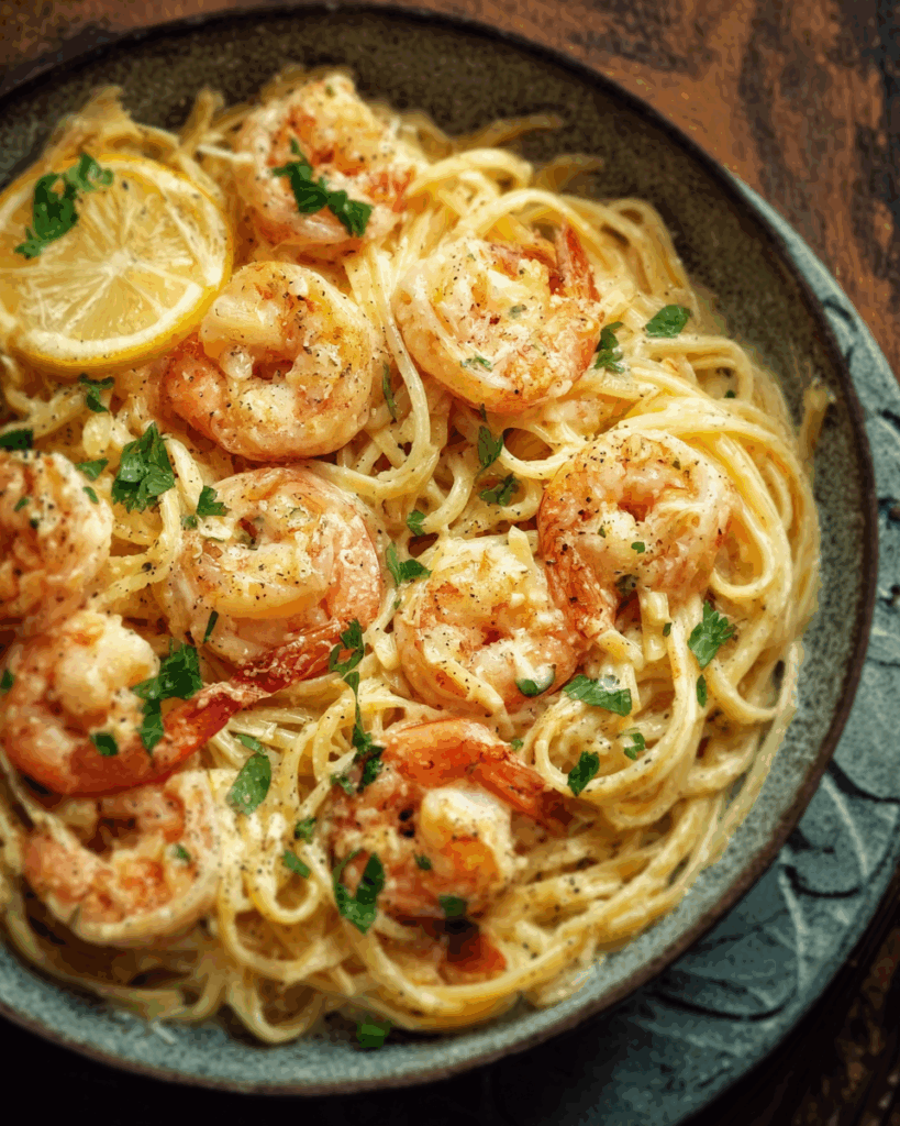 Cremige Garnelen-Pasta