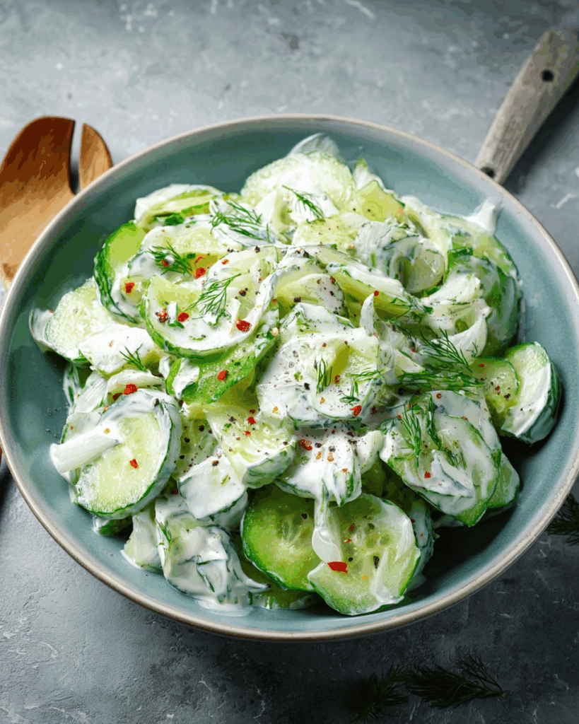 Gurkensalat mit Joghurt-Dressing