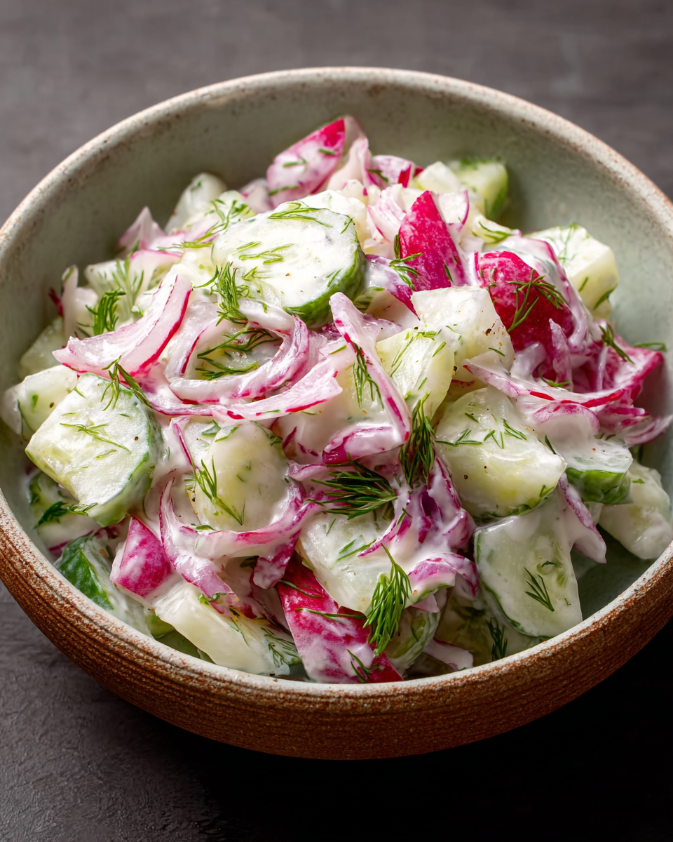 Radieschen-Gurken-Joghurt-Salat