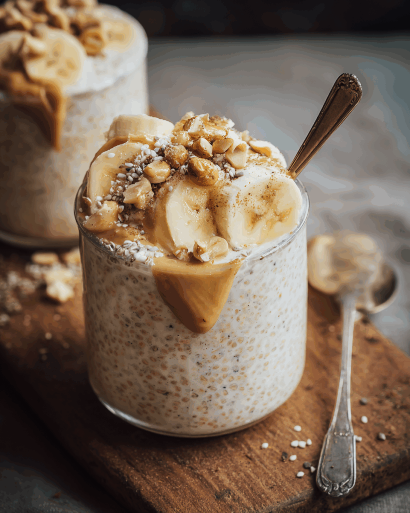 Bananen-Erdnussbutter Overnight Oats
