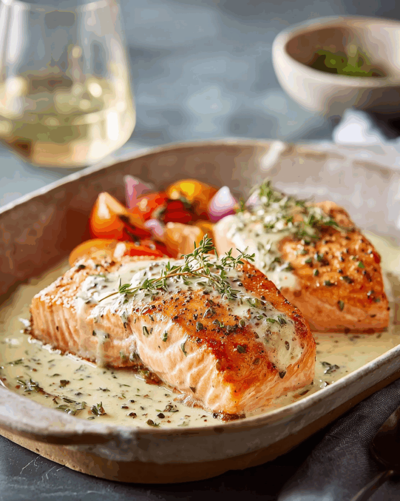 Cremiges Lachsfilet aus dem Ofen