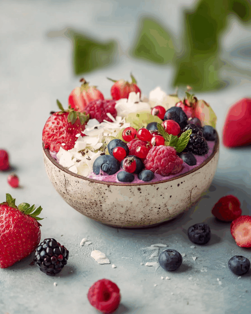 Quark Bowl mit frischen Beeren