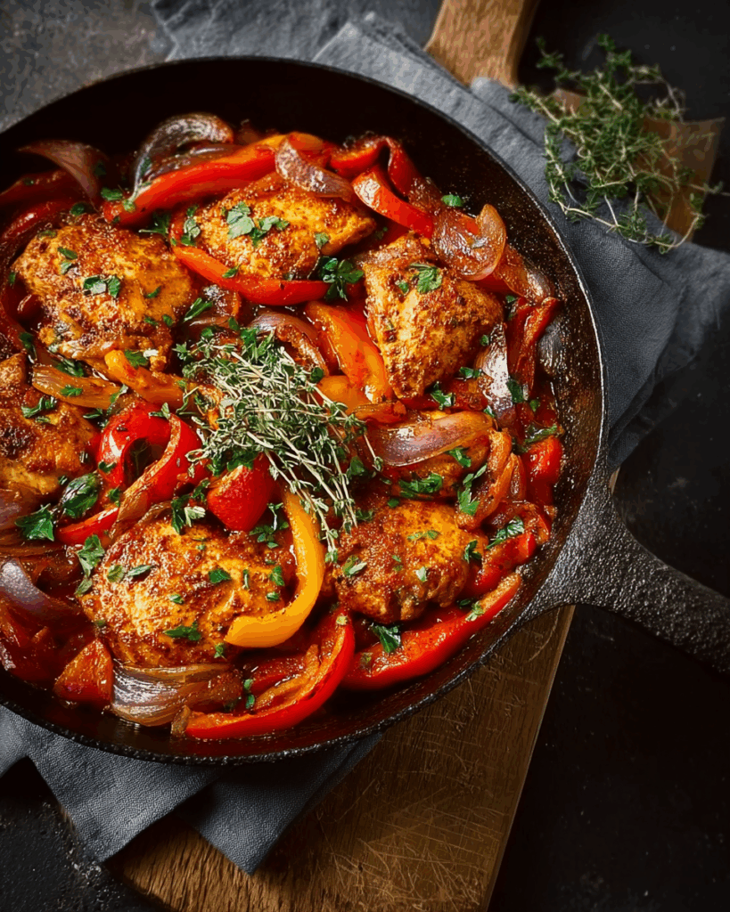 Paprika-Hähnchen-Pfanne