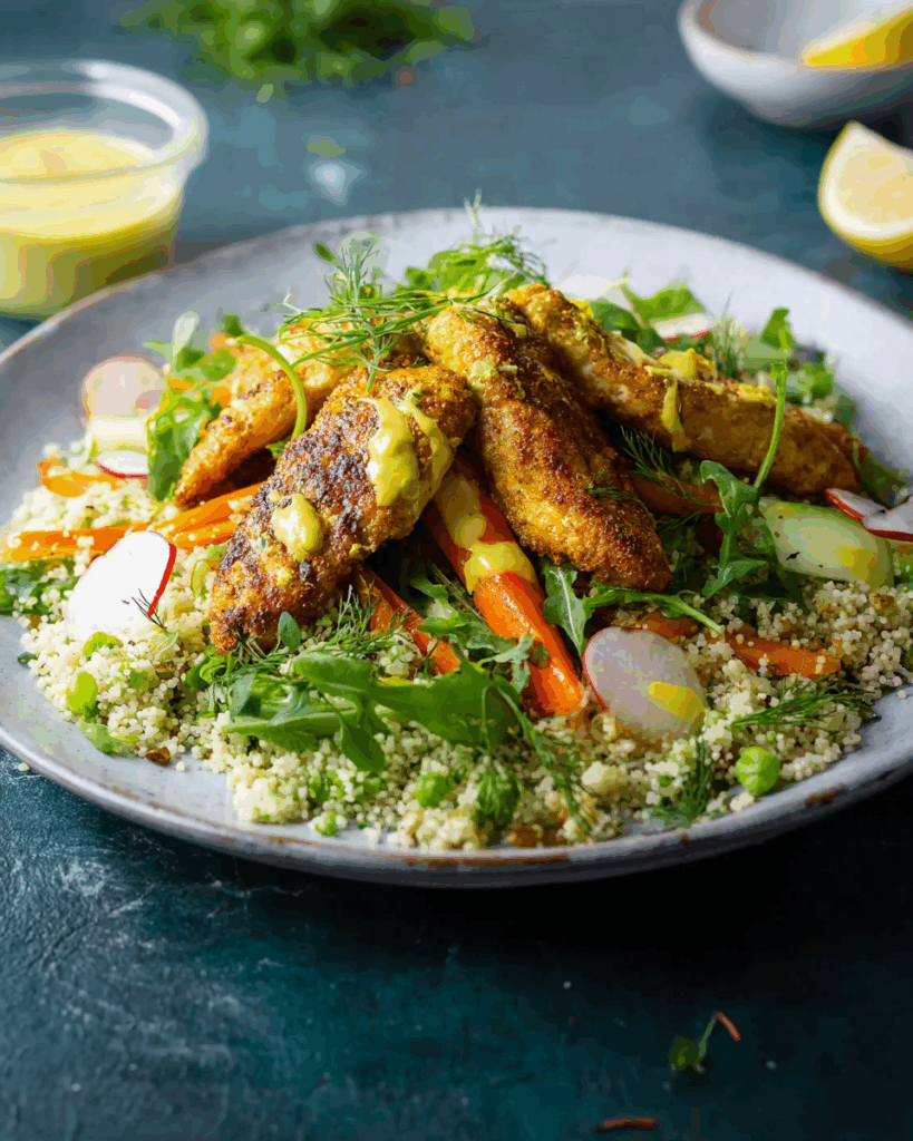 Curry-Hähnchenbrust auf Frühlings-Taboulé