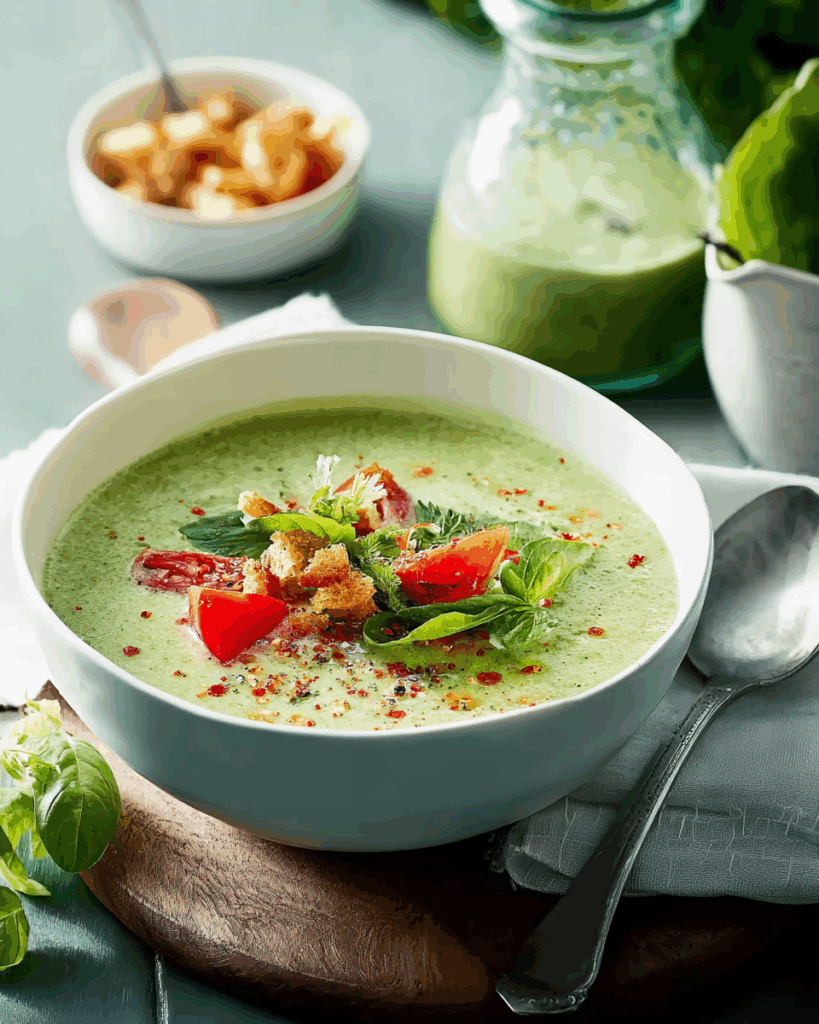 Grüner Gazpacho mit Tomaten