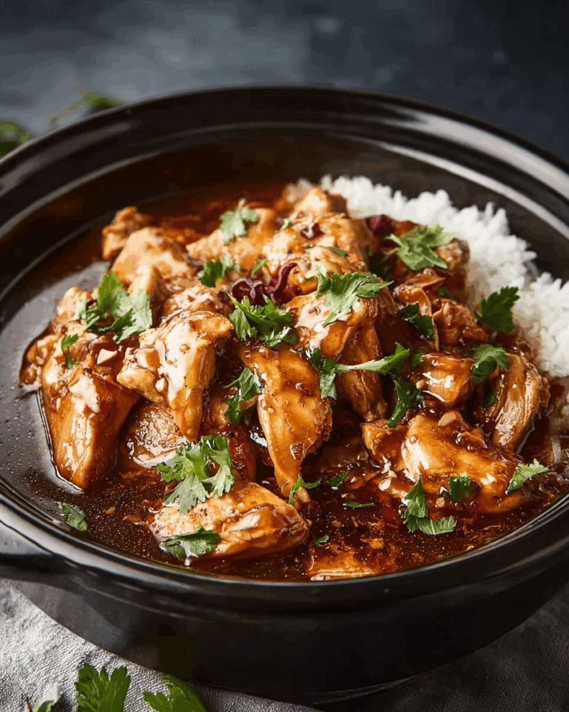 Bourbon Hähnchen aus dem Slow Cooker