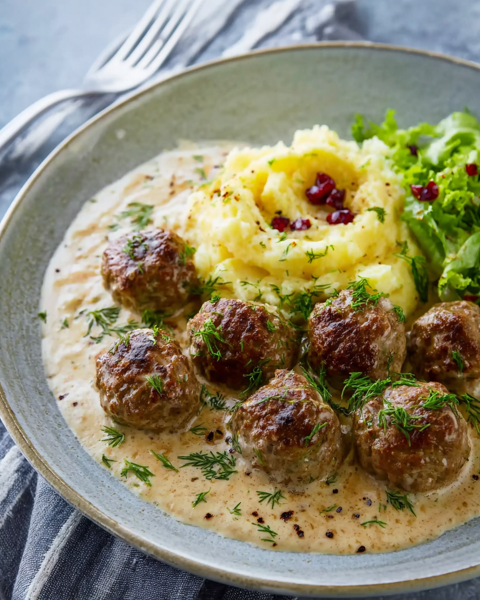Schwedische Köttbullar in Rahmsoße