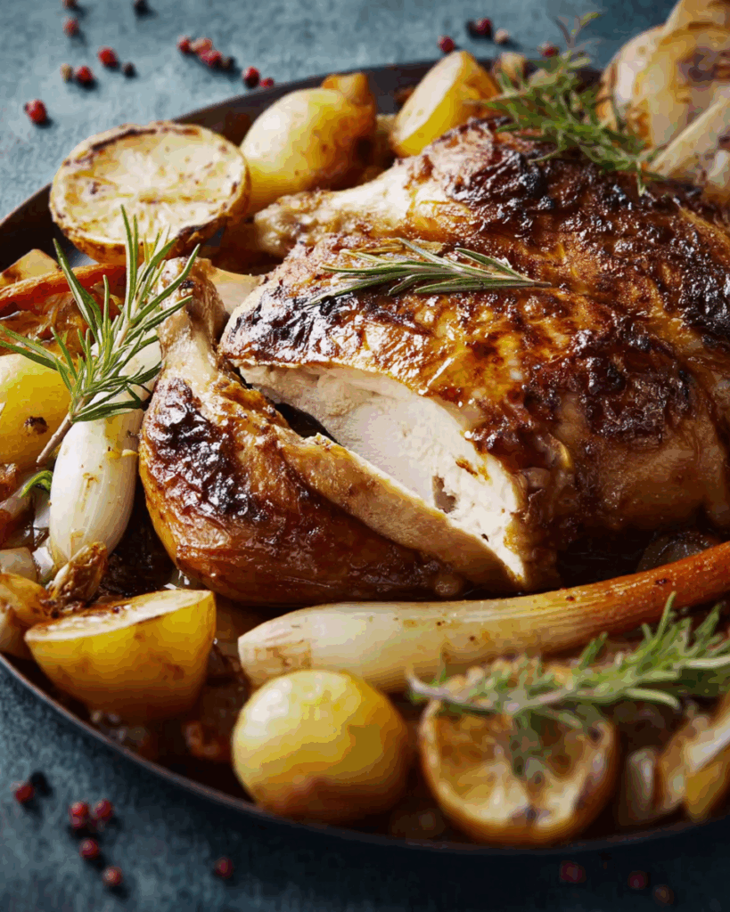 Frühlings-Brathähnchen mit Saisongemüse