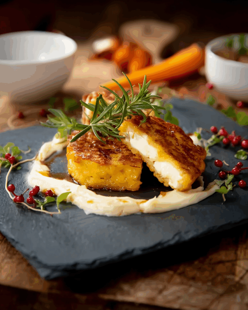 Mais-Rosmarin-Polentataler mit Schafskäse