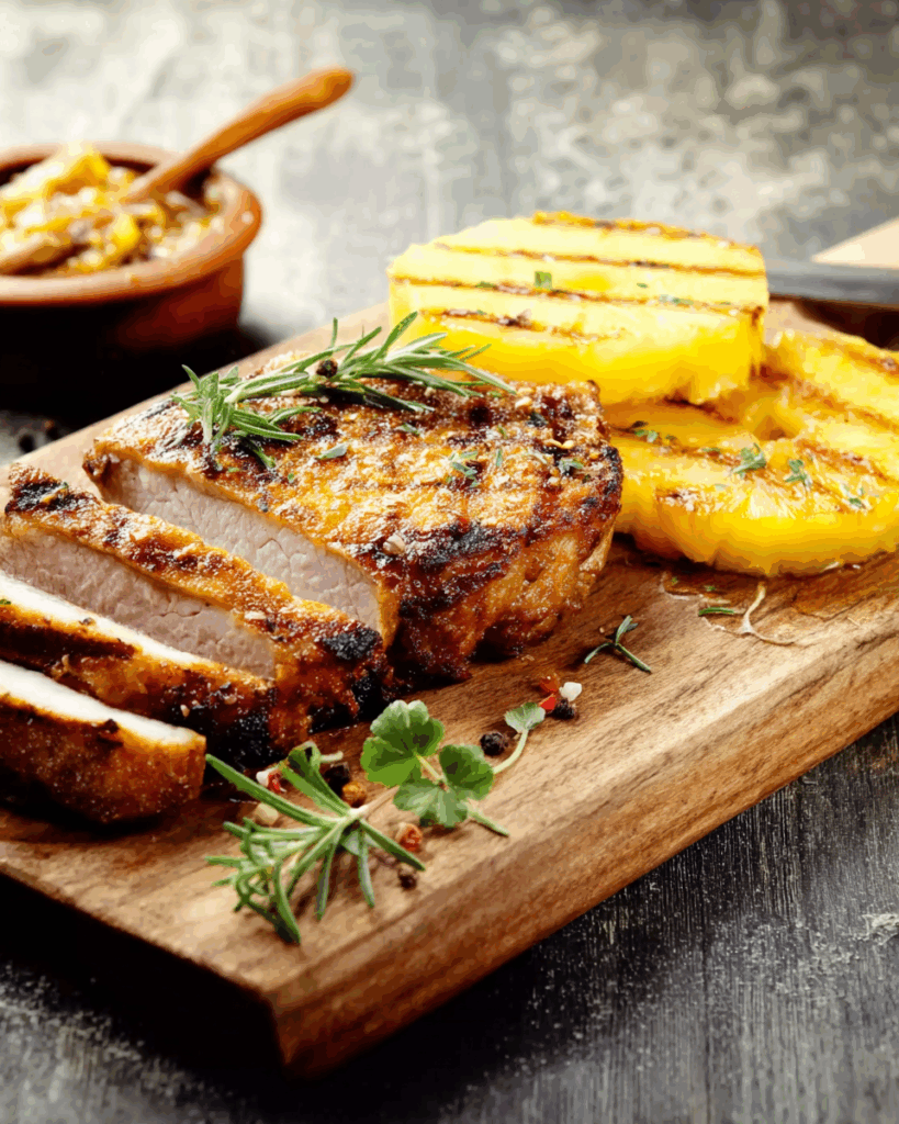 Gegrilltes Ananas-Steak mit Honig-Marinade