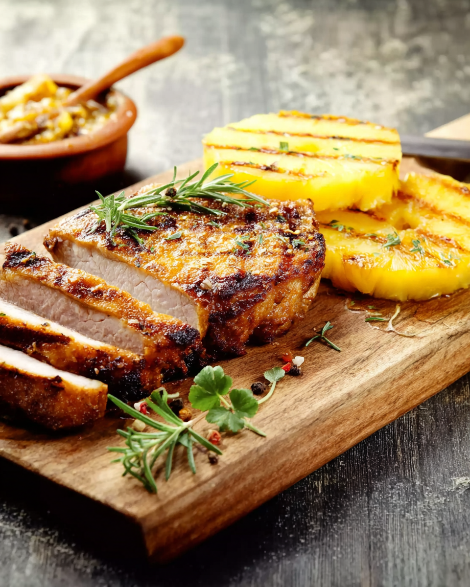 Gegrilltes Ananas-Steak mit Honig-Marinade
