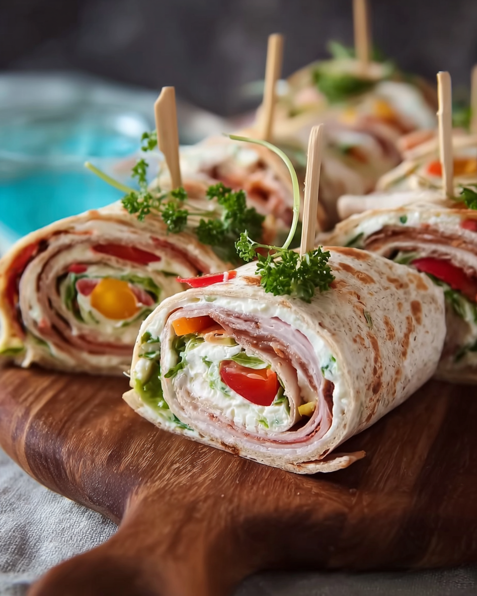 Wrap-Röllchen mit Frischkäse und Gemüse