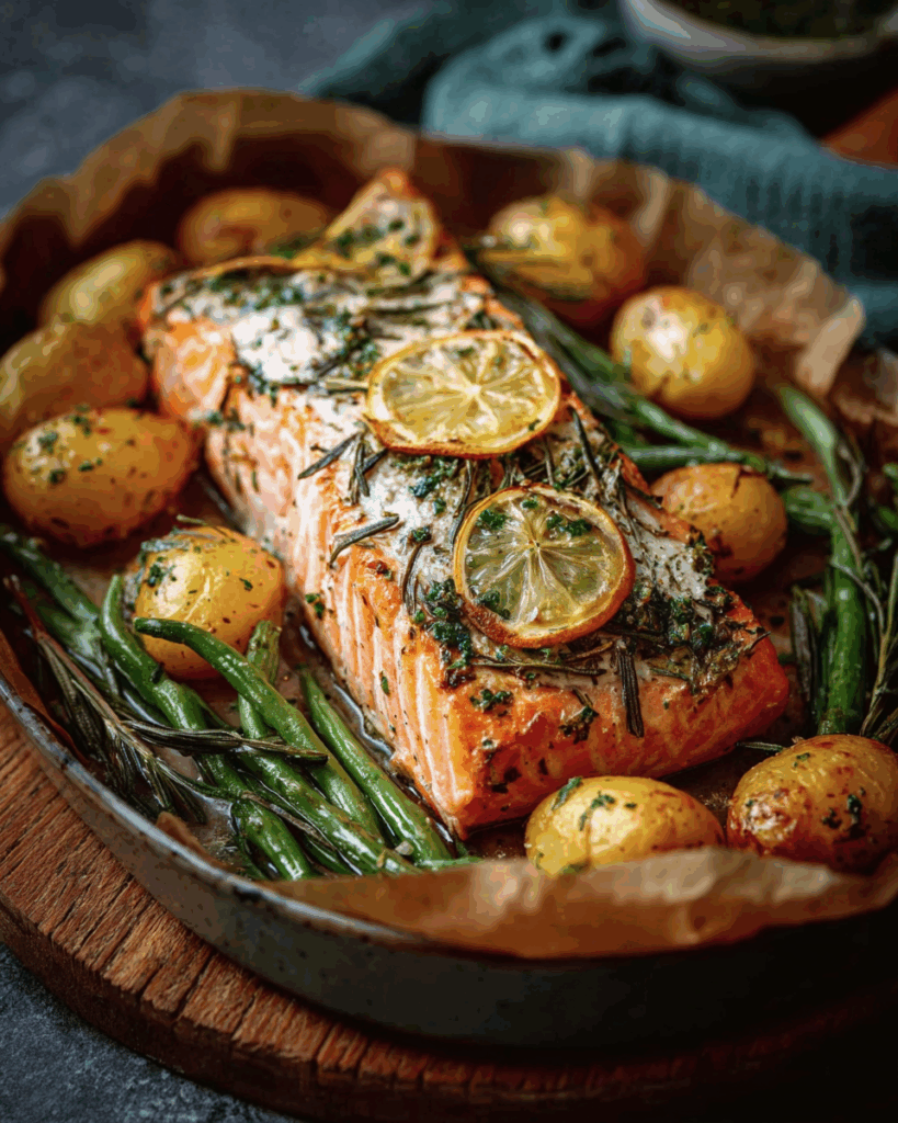Lachsfilet mit Kräuterkruste aus dem Ofen