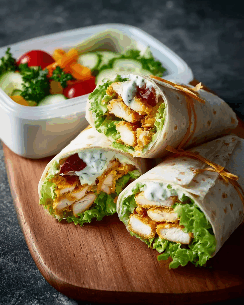 Knuspriger Chicken Wrap mit cremigem Joghurtdressing