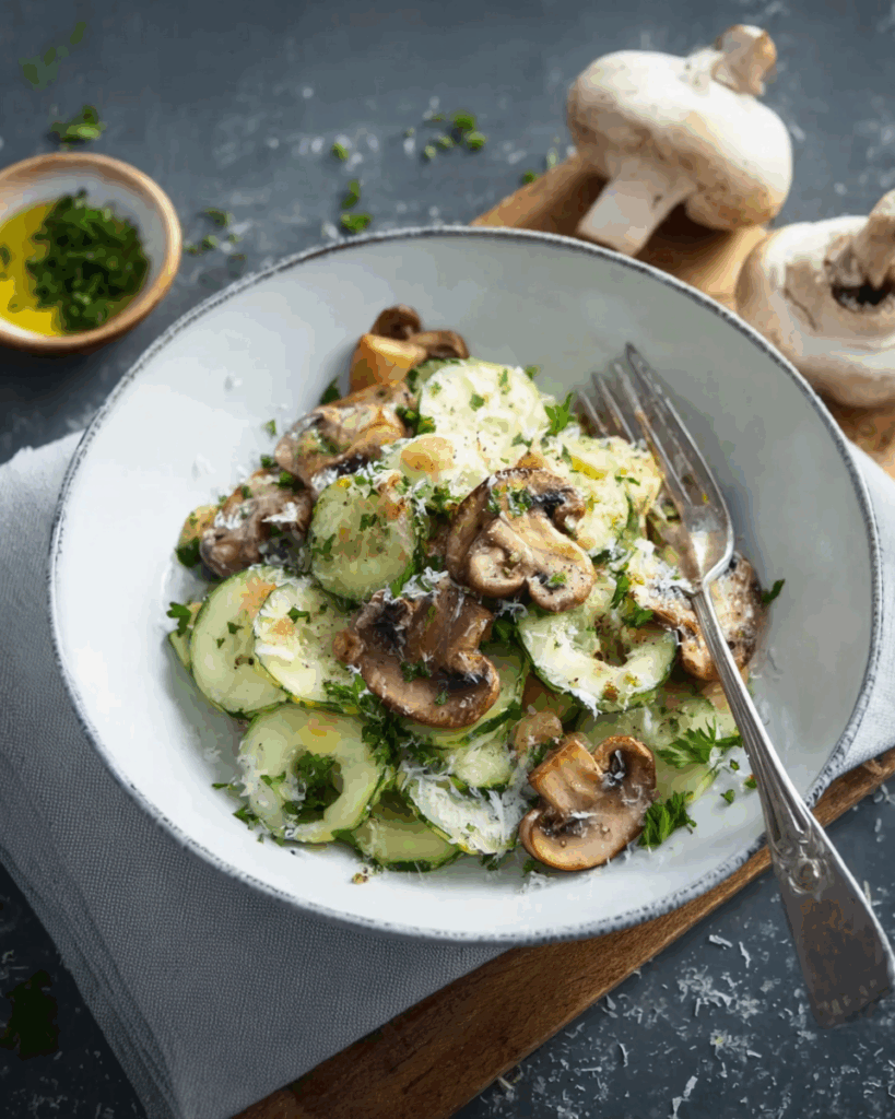 Gurkensalat mit Champignons