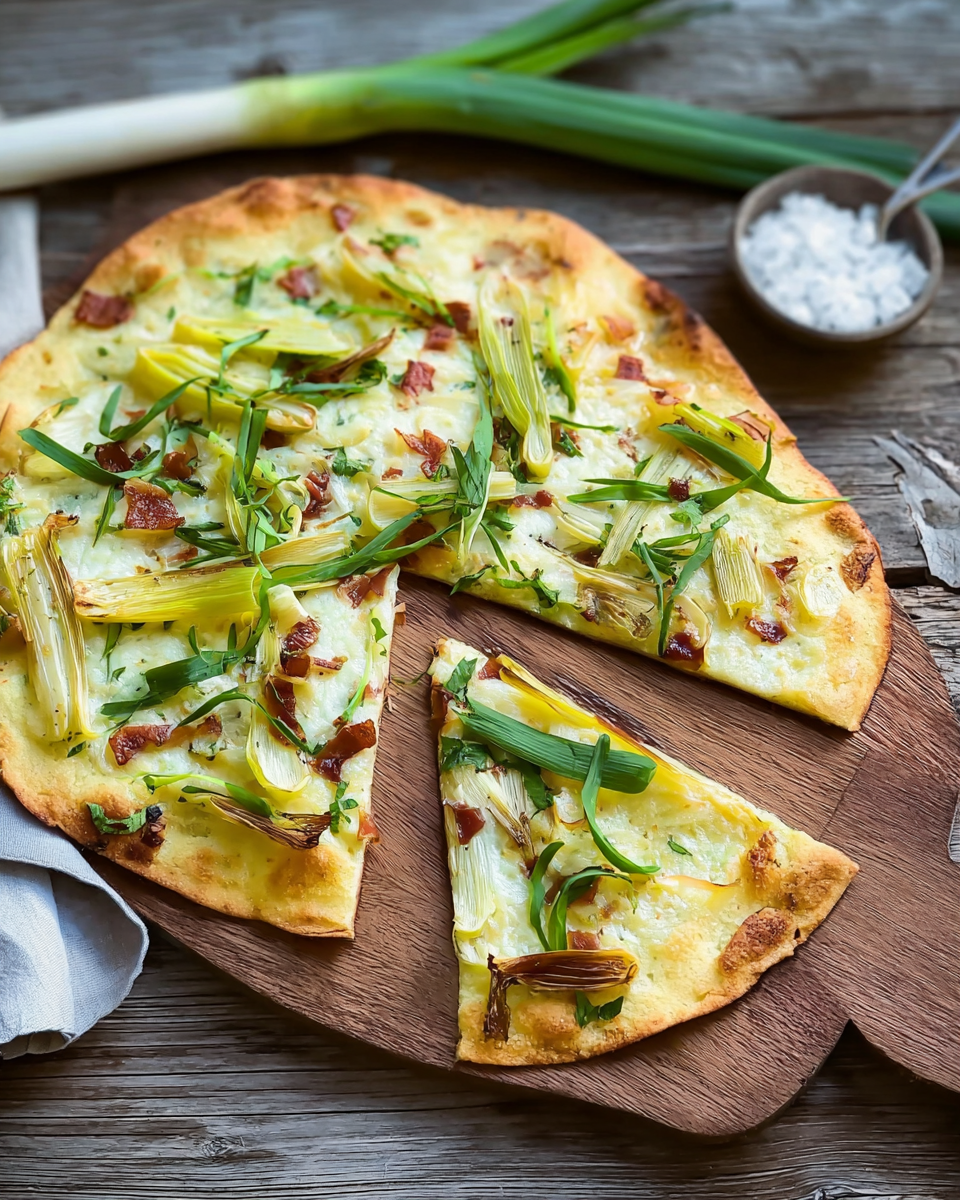 Französischer Flammkuchen mit Lauch