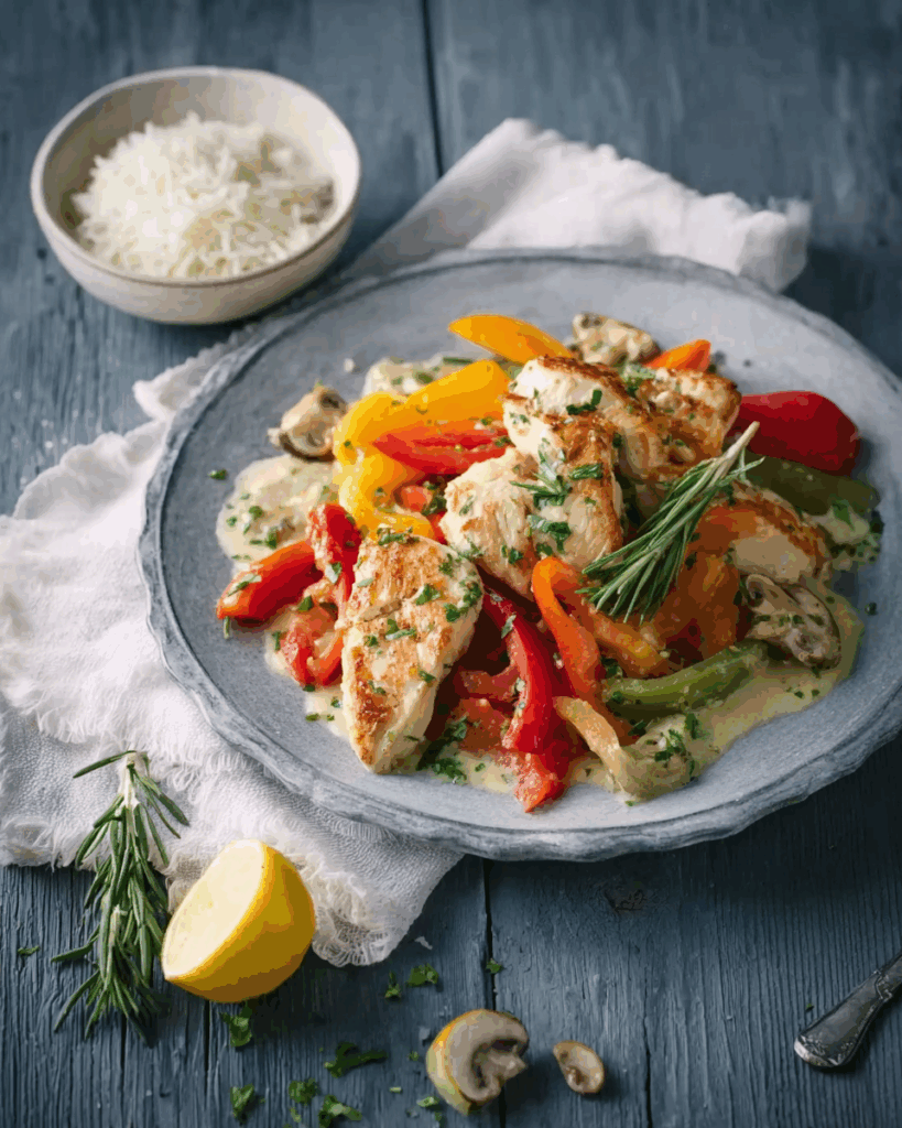 Buntes Hähnchengeschnetzeltes für Kinder