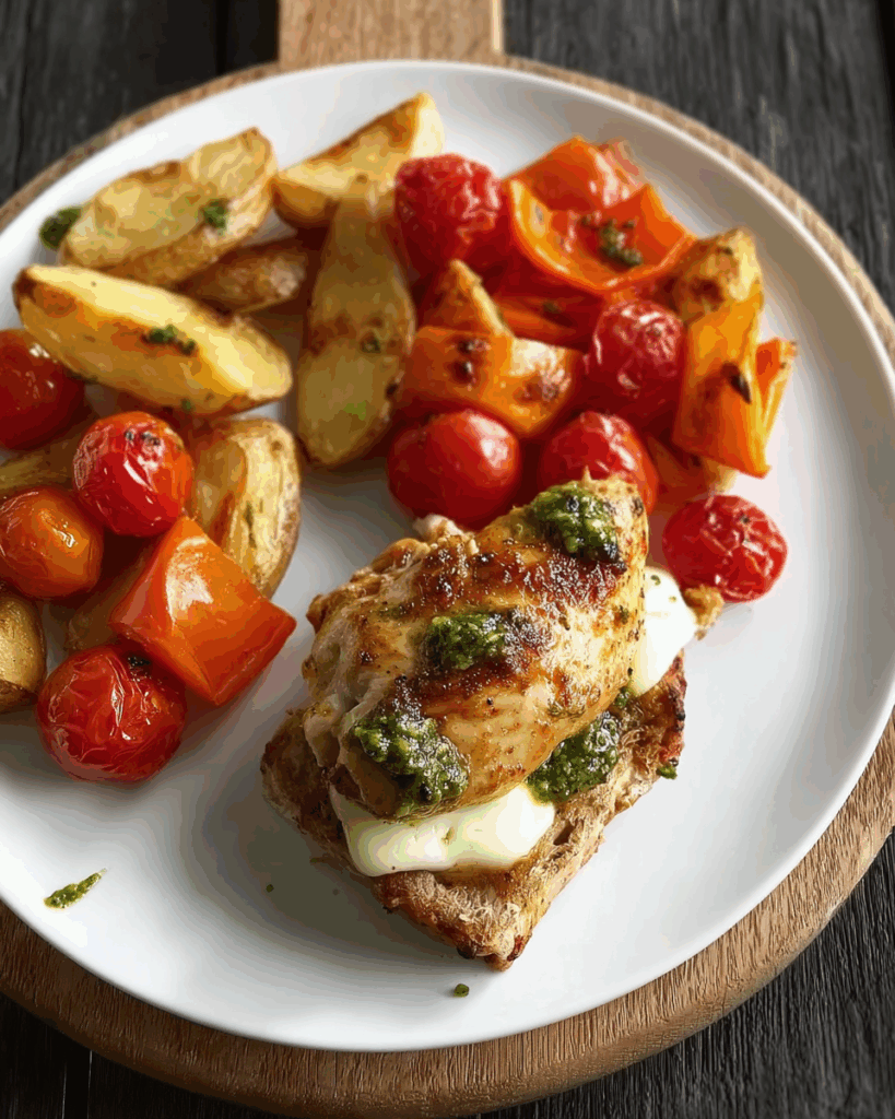 Gefüllte Hähnchenbrust mit Pesto und Mozzarella
