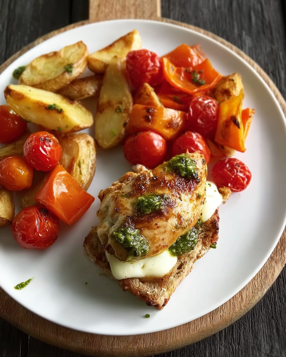 Gefüllte Hähnchenbrust mit Pesto und Mozzarella
