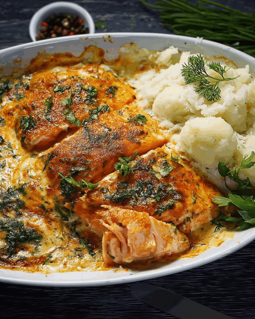 Lachs-Sahne-Gratin