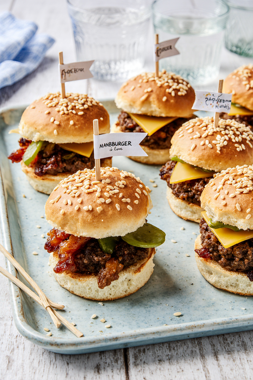 Mini-Burger mit würzigem Rinderhack