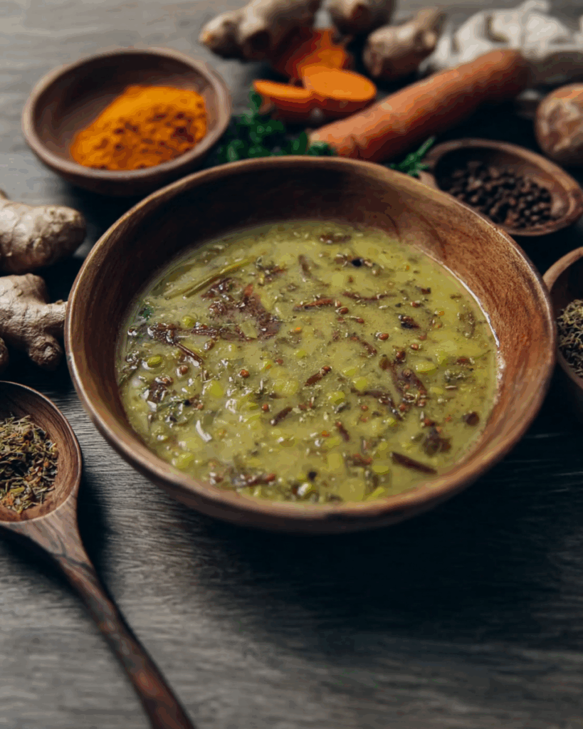 Großmutters Ayurveda-Erbseneintopf
